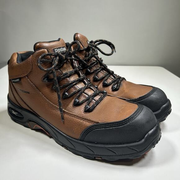 Reebok Work Boots Men’s 12M Waterproof EH Safety Toe Leather Brown RB4444 main image 8